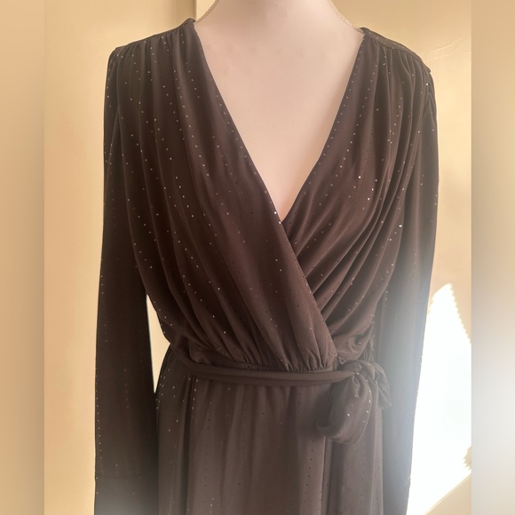 DKNY Black Long Sleeve Wrap Dress - Picture 5 of 15
